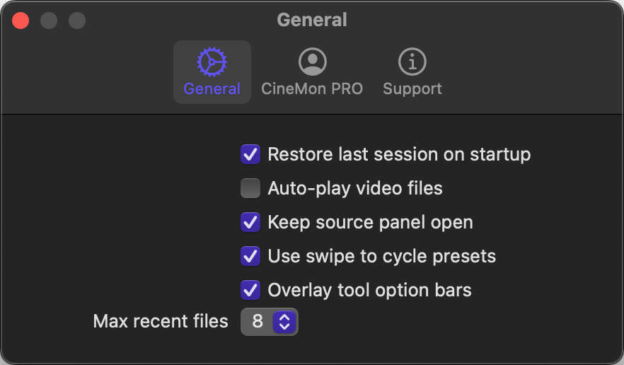 Settings Mac
